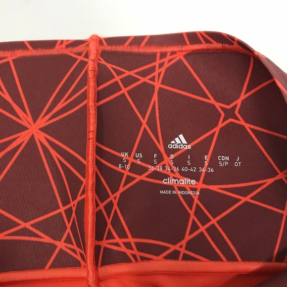 Adidas Rust Orange Climalite Spandex Leggings - Picture 3 of 5